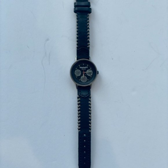 Timberland Titanium Watch Black Leather Band day/date Made in Italy - Picture 8 of 8